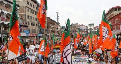 BJP stages protest in Srinagar, says NC pushing anti-national agenda in J&K BJP stages protest in Srinagar, says NC pushing anti-national agenda in J&K