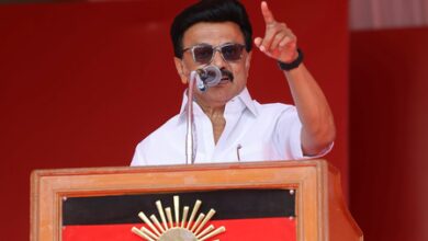 TVK complains to EC over Stalin’s remarks against its Dharapuram candidate Sathyabama TVK complains to EC over Stalin’s remarks against its Dharapuram candidate Sathyabama
