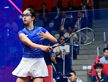 Anahat stuns 8-time world champion Nour ElSherbini in Silicon Valley squash Anahat stuns 8-time world champion Nour ElSherbini in Silicon Valley squash
