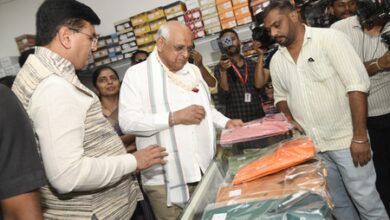 On Gandhi Jayanti, Gujarat CM purchases Khadi, promotes digital payments On Gandhi Jayanti, Gujarat CM purchases Khadi, promotes digital payments