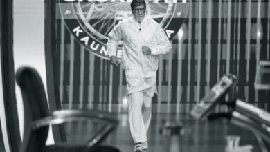 Amitabh Bachchan shares pic of himself running on sets of KBC amidst knee injury news, says ‘keep running’