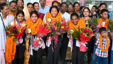 Asian Games gold medalists from Jharkhand return home, get warm welcome at Ranchi airport