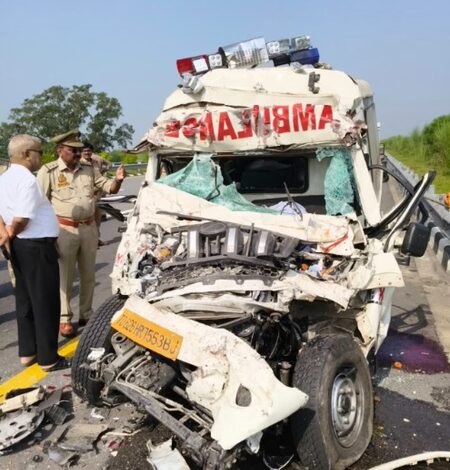 Four killed as ambulance carrying soldier’s remains crashes into truck in UP