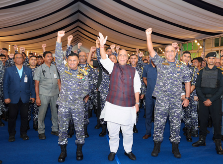 Rajnath Singh attends Barakhana at Eastern Naval Command, lauds Navy personnel