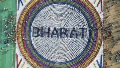 Gujarat CM attends event as 6,500 students form ‘Human Rangoli’ in Ahmedabad