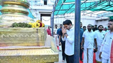 Andhra minister Nara Lokesh performs puja in Amaravati temple for PM Modi
