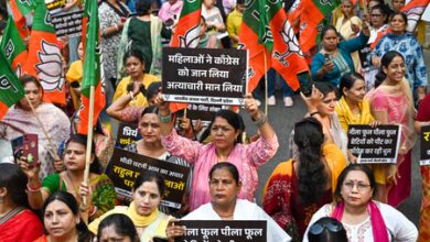 BJP Mahila Morcha to stage protest against Cong’s ‘patronage’ of party MP over sexual exploitation BJP Mahila Morcha to stage protest against Cong’s ‘patronage’ of party MP over sexual exploitation