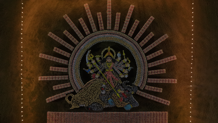 Adani Cement creates 70-ft aerial tribute to Maa Durga using 15,000 cement bags