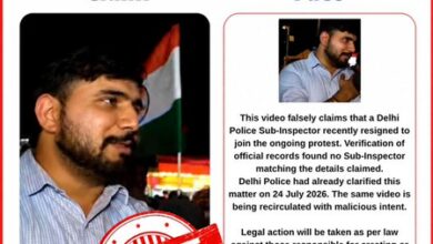 Delhi Police debunk social media video of ‘Sub-Inspector’ who quit to join CJP protest Delhi Police debunk social media video of ‘Sub-Inspector’ who quit to join CJP protest