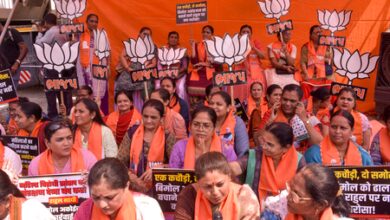 JNU sexual harassment case: BJP seeks action against Congress MP, stages protests across Gujarat JNU sexual harassment case: BJP seeks action against Congress MP, stages protests across Gujarat