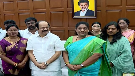 TVK’s Madurantakam, Dharapuram bypoll winners take oath as MLAs TVK’s Madurantakam, Dharapuram bypoll winners take oath as MLAs