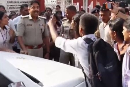 Protest against exams during Dasara holidays in K’taka college, students detained Protest against exams during Dasara holidays in K’taka college, students detained