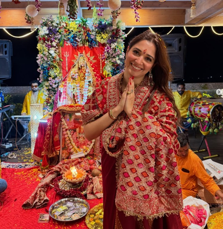 Tamannaah Bhatia celebrates Navratri with ‘Mata Ki Chowki’: Music, prayer and surrender Tamannaah Bhatia celebrates Navratri with ‘Mata Ki Chowki’: Music, prayer and surrender