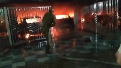 UP: Two cars gutted in fire at Indirapuram residential building