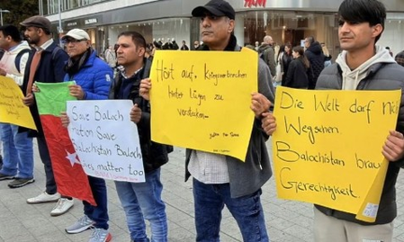 Baloch group holds protest rally in Germany over human rights abuses by Pakistani forces in Balochistan