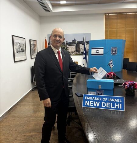 Israeli diplomats cast votes in Indian missions ahead of Oct 27 general elections back home