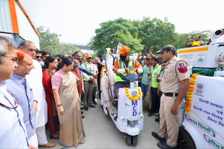 Delhi CM launches over 500 MCD vehicles to improve sanitation