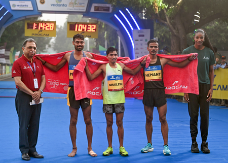 Shailesh Kushwaha, Ankita Dhyani bags Indian Elite honours at Delhi Half Marathon Shailesh Kushwaha, Ankita Dhyani bags Indian Elite honours at Delhi Half Marathon