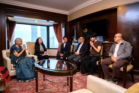 FM Sitharaman meets survivors of 2018 Tham Luang cave incident in Bangkok FM Sitharaman meets survivors of 2018 Tham Luang cave incident in Bangkok