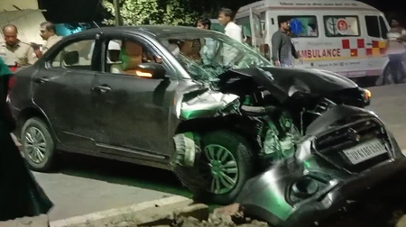 Six injured after speeding car hits people returning from Dussehra Mela in UP’s Ghazipur Six injured after speeding car hits people returning from Dussehra Mela in UP’s Ghazipur