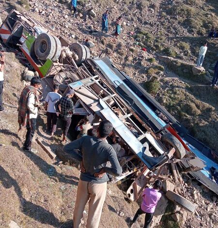 Nine injured as bus rolls down into gorge in J&K’s Udhampur