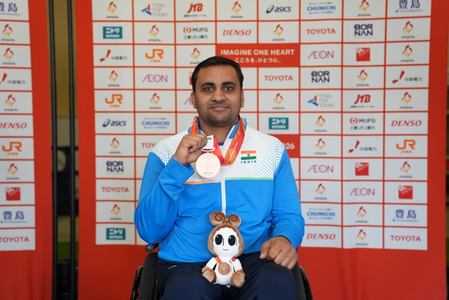 Para Asian Games: Ayush wins gold in Men’s Shot Put F53 Para Asian Games: Ayush wins gold in Men’s Shot Put F53