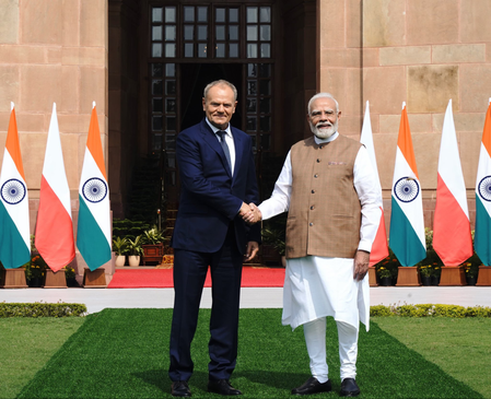 PM Modi, Polish PM Donald Tusk hold talks at Hyderabad House PM Modi, Polish PM Donald Tusk hold talks at Hyderabad House