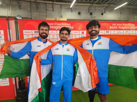 India sweep in men’s high jump T63 podium as Shailesh Kumar wins gold India sweep in men’s high jump T63 podium as Shailesh Kumar wins gold