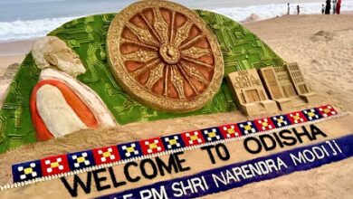 Sand artist Sudarsan Pattnaik creates 8-foot sculpture at Puri Beach to welcome PM Modi ahead of his Odisha visit