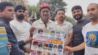 BJP MP launches cycling campaign in Hyderabad to raise awareness about drug abuse