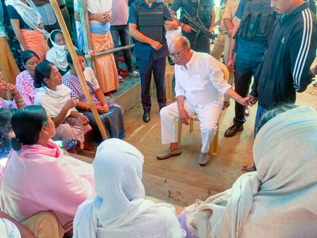 Manipur CM visits families of slain firewood collectors, assures assistance Manipur CM visits families of slain firewood collectors, assures assistance