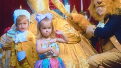 Paris Hilton turns fairytale into reality as she dresses up as Belle, husband Carter Reum as Beast