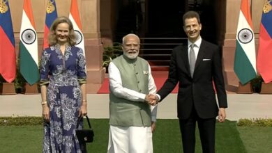 PM Modi meets Liechtenstein’s Prince Alois, Princess Sofia at Hyderabad House PM Modi meets Liechtenstein’s Prince Alois, Princess Sofia at Hyderabad House