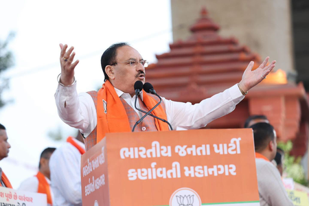 Gujarat: JP Nadda targets Congress over appointments linked to poll body