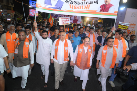 BJP hits streets in Gujarat, accuses Congress of making excuses for poll defeats BJP hits streets in Gujarat, accuses Congress of making excuses for poll defeats