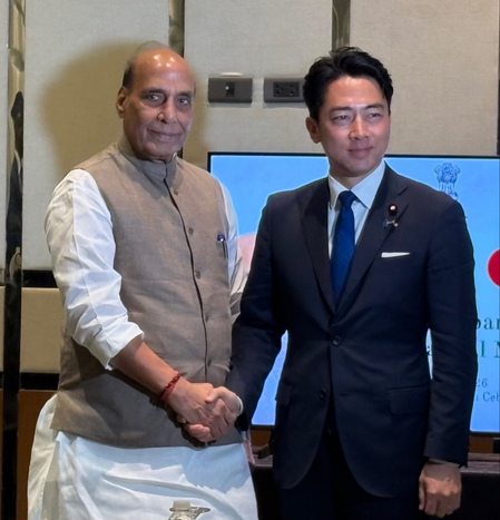 Rajnath Singh, Japanese counterpart discuss ways to strengthen strategic partnership Rajnath Singh, Japanese counterpart discuss ways to strengthen strategic partnership