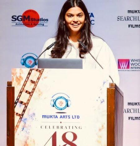 Subhash Ghai gets emotional watching daughter Muskaan deliver her first speech at Mukta Arts Subhash Ghai gets emotional watching daughter Muskaan deliver her first speech at Mukta Arts