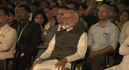 PM Modi watches ‘Anand Math’ stage adaptation during Ekta Prakash Parv in Gujarat PM Modi watches ‘Anand Math’ stage adaptation during Ekta Prakash Parv in Gujarat