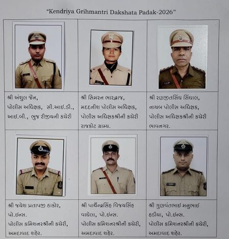 Gujarat: Six cops selected for national award for excellence in investigation Gujarat: Six cops selected for national award for excellence in investigation