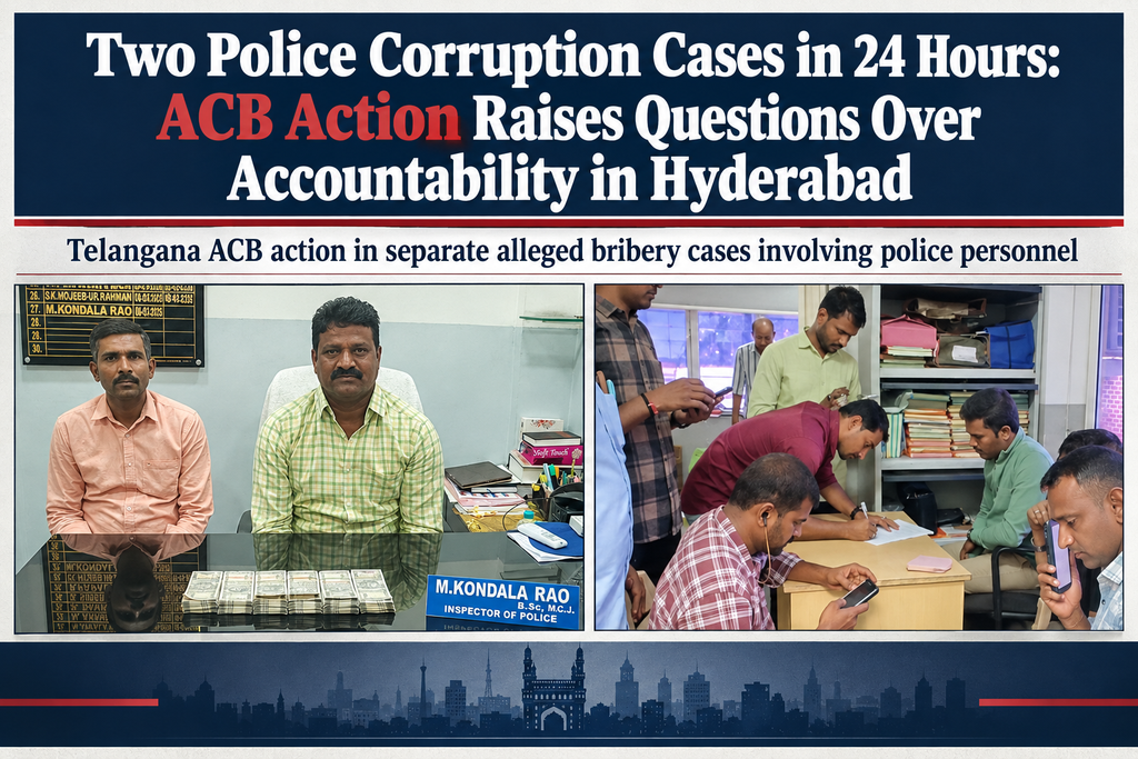Two Police Corruption Cases in 24 Hours: ACB Action Raises Questions Over Accountability in Hyderabad Two Police Corruption Cases in 24 Hours: ACB Action Raises Questions Over Accountability in Hyderabad