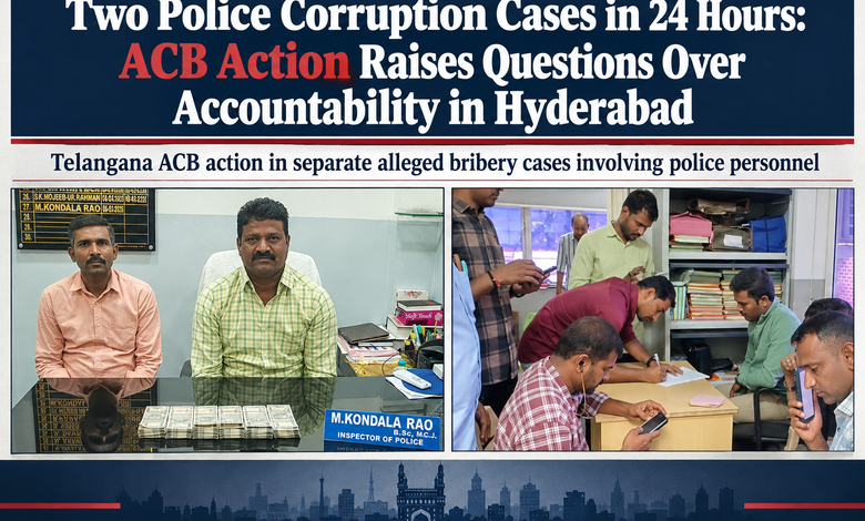 Two Police Corruption Cases in 24 Hours: ACB Action Raises Questions Over Accountability in Hyderabad Two Police Corruption Cases in 24 Hours: ACB Action Raises Questions Over Accountability in Hyderabad
