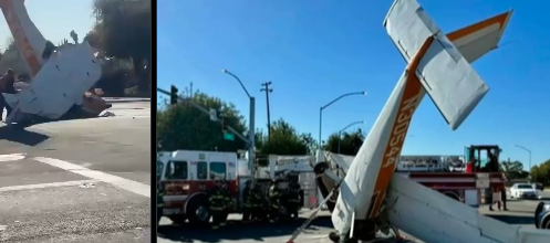 California: Small Plane Crashes into Overpass in California, Injuring Three