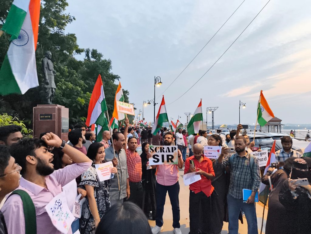 Protest Against SIR Held at Tank Bund in Hyderabad Protest Against SIR Held at Tank Bund in Hyderabad