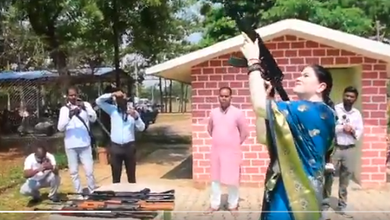Chhattisgarh SP’s Firing After Shastra Puja Sparks Debate Chhattisgarh SP’s Firing After Shastra Puja Sparks Debate