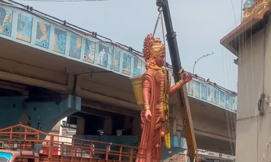 Police Deployed at Hyderabad’s Basheer Bagh After Lord Rama Statue Removed Police Deployed at Hyderabad’s Basheer Bagh After Lord Rama Statue Removed