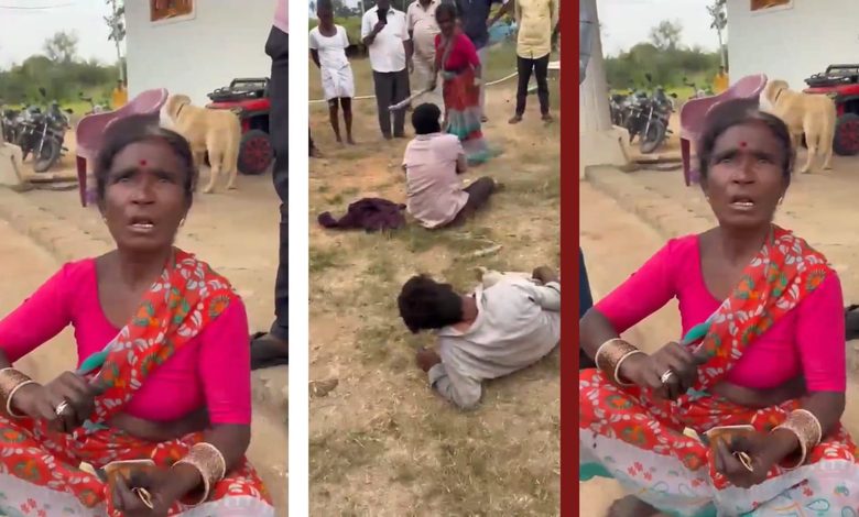 Elderly Woman, Farmers Catch and Thrash Two Chain Snatchers in Sangareddy