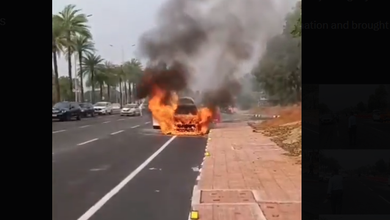 Car Gutted in Fire on Shamshabad Airport Road, Major Tragedy Averted